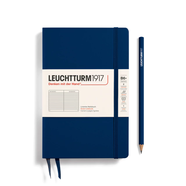 Caderno Leuchtturm1917, Paperback (B6+) - 219 Páginas, Capa Dura, Pautado, Azul Marinho 368510 - comprar online