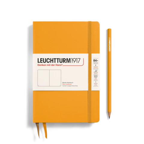 Caderno Leuchtturm1917, Paperback (B6+) - 219 Páginas, Capa Dura, Sem Pauta, Sol Nascente 368496