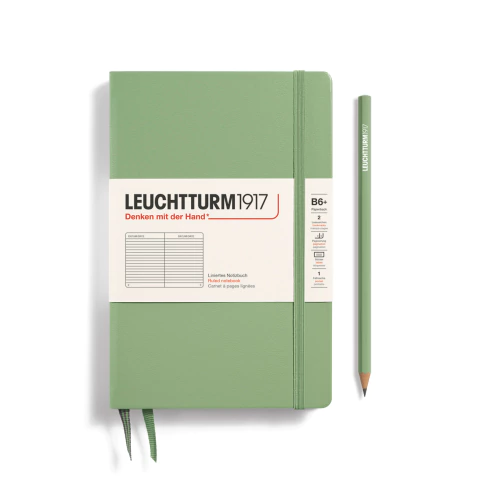 Caderno Leuchtturm1917, Paperback (B6+) - 219 Páginas, Capa Dura, Pautado, Sálvia 368504