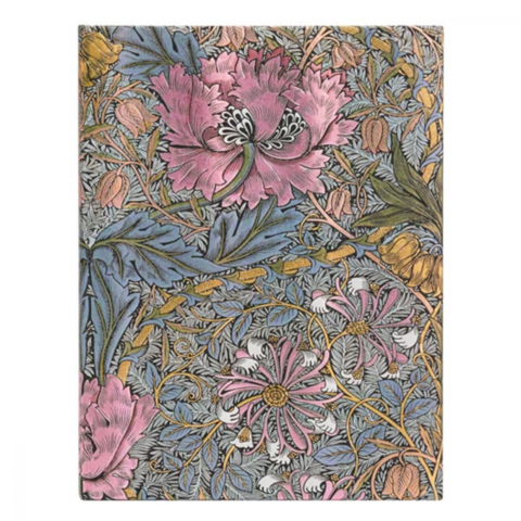 Caderno Paperblanks Morris Pink Honeysuckle Ultra 23x18cm Capa Dura Pautado 9385-5