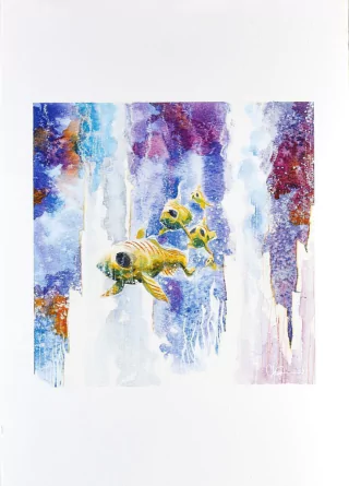 Print Peixes Zumbis - Protect The Oceans - Greenpeace - autógrafo impresso de Charlie Adlard 42cm x 30cm