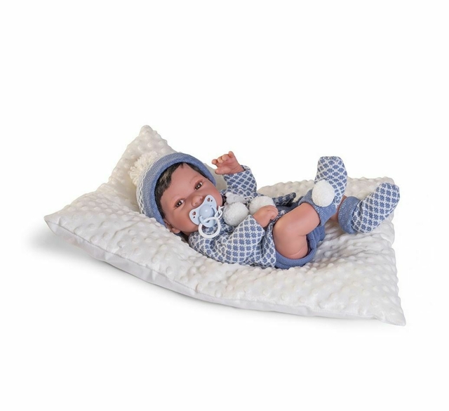 Boneca Recém nascida Antonio Juan Pipo c Pompons e Almofada Fun F0176-8