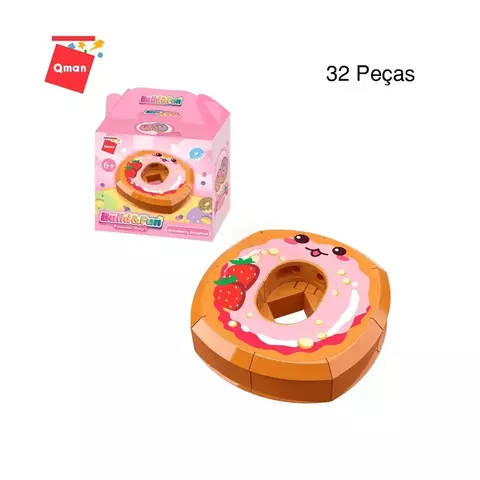 Blocos de Montar Build & Fun Sweetie Story - Strawberry Doughnut - Qman 35011-3