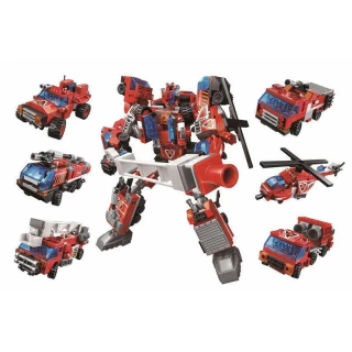 Kit Com 6 Set Trans Collector Bombeiro 6 em 1 Qman 1416