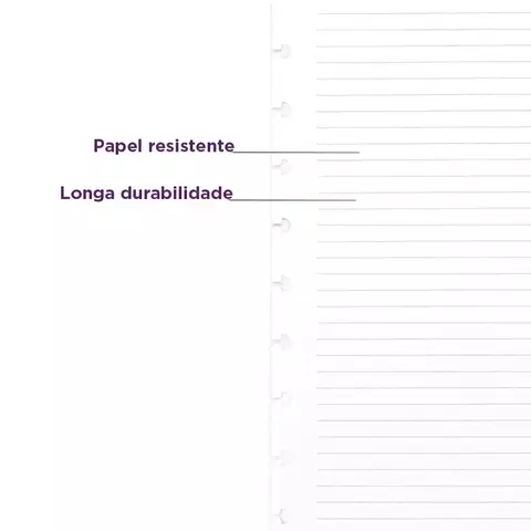 Refil Pautado 50 Folhas A5 20x14 Cm 90g Cira2004 - Caderno Inteligente