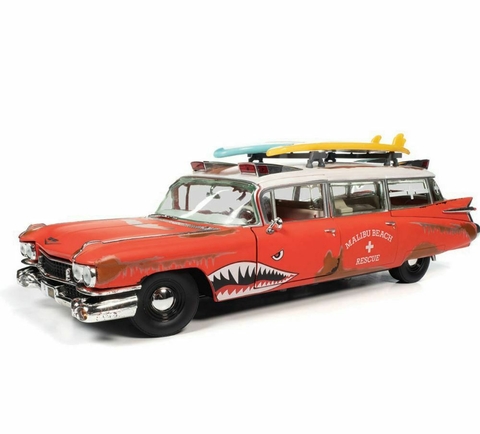 1959 Cadillac Eldorado Ambulance Surf Shark 1:18 Auto Word Aw312