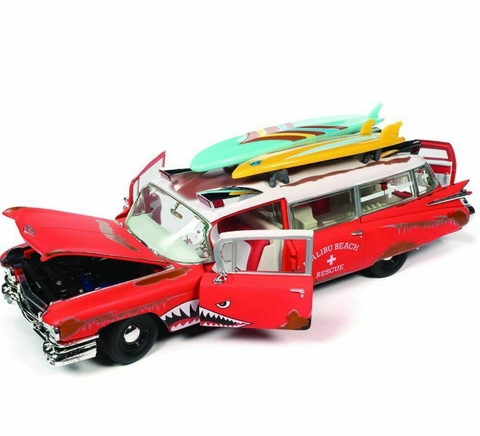 1959 Cadillac Eldorado Ambulance Surf Shark 1:18 Auto Word Aw312