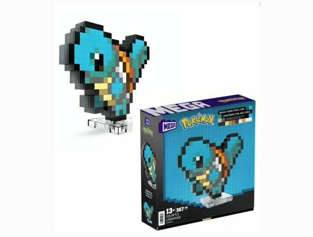 Conjunto De Construção Squirtle Pixel Mega Pokemon Mattel Hth77