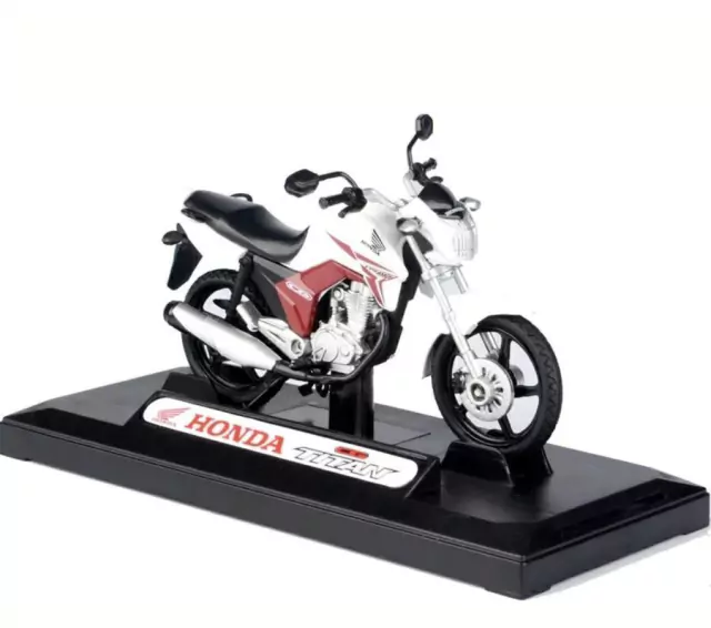 Miniatura Moto Honda CG Titan 150 2014 1/18 Branca California Cycle 71802
