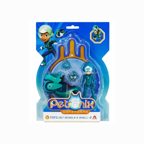 Conjunto Motocicleta e Boneco Articulado Petronix Defenders Tim's e Shell-E Fun F0113-9