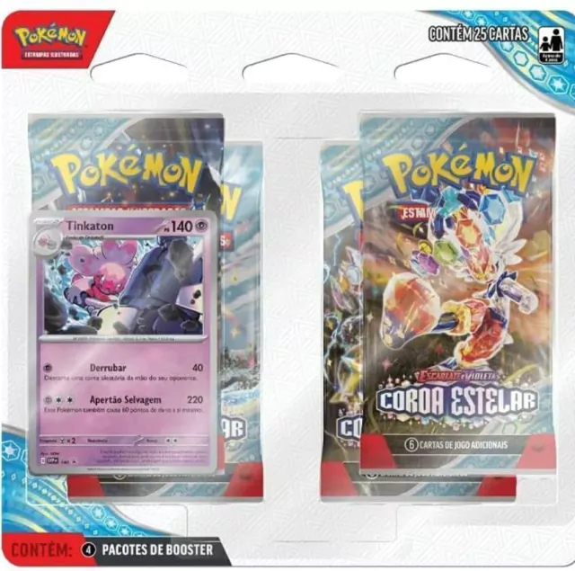 Pokémon Blister Quadruplo Tinkaton Com 25 Cartas Coroa Estelar Copag 190-41188