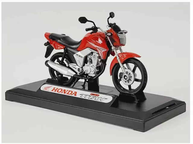 Miniatura Moto Honda CG Titan 150 2014 1/18 Vermelha California Cycle 71802