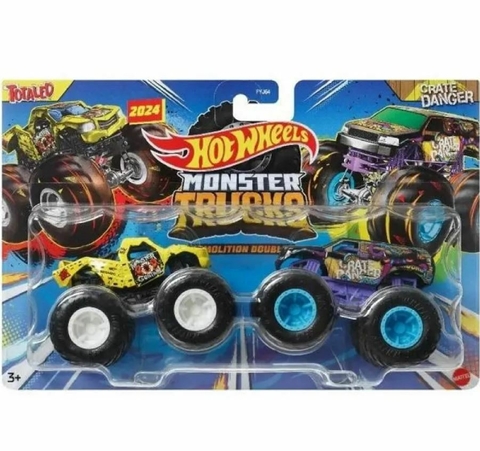 Hot Wheels Monster Trucks Totaled Vs Crate Danger Mattel Fyj64
