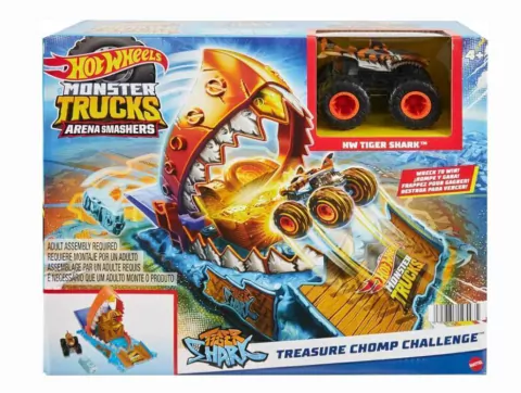 Hot Wheels Monster Trucks Arena Smashers Treasure Chomp Challenge Mattel Hnb87