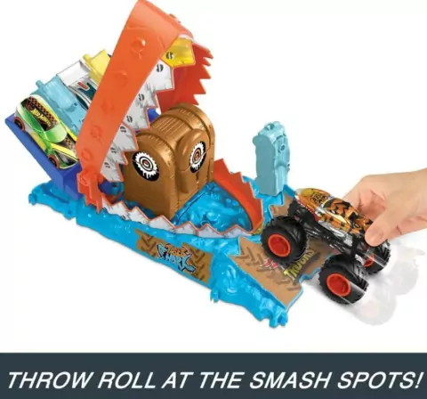 Hot Wheels Monster Trucks Arena Smashers Treasure Chomp Challenge Mattel Hnb87