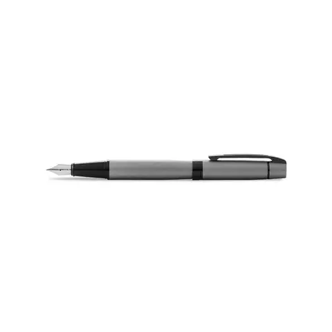 Caneta Tinteiro Sheaffer 300 Cinza Fosco Em Laca Com Detalhe Polido Preto Pena Média E0934553
