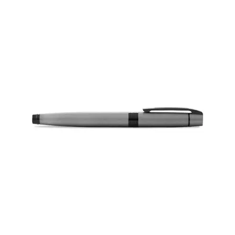 Caneta Tinteiro Sheaffer 300 Cinza Fosco Em Laca Com Detalhe Polido Preto Pena Média E0934553