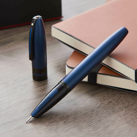 Caneta Tinteiro Sheaffer Icon Azul Metálico Com Preto E0911053