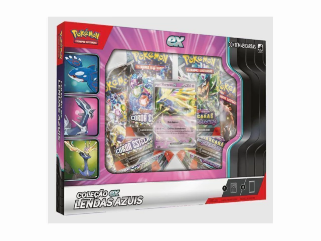 Box Pokémon Com 49 Cartas Lendas Azuis Xerneas EX Copag 100-10152