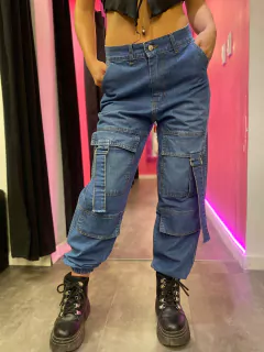 Babucha cargo tiras azul - comprar online