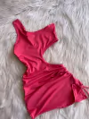 Vestido abertura frunce