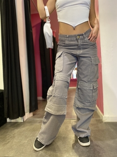 Imagen de Wide leg cargo gris perla
