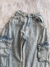 Wide leg cargo celeste