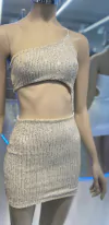 Vestido lentejuelas irregular