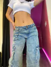Wide leg "Multi bolsillos" celeste