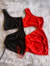 Vestido irregular con frunce