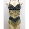 Conjunto de Dança Bordado Preto c/ Dourado Tam 36