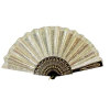 Leque Grande de Tecido Luxo Estampa Dourado - comprar online