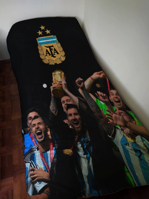 Acolchado 1 y 1/2 plaza Argentina Campeon Mundial Qatar 2022 / Messi (copia)