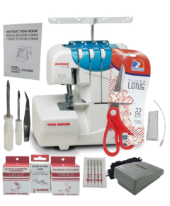 Janome 9110dx Overlock 4hilos + dobladillador, fruncidor, elastizador y tijera