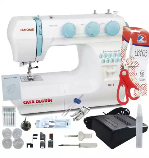 Janome 3016 Multifunción + Pie De Cinta Al Bies De Regalo