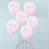 Globo confetti Rosa y Blanco set x 5 unid