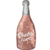 Globo botella champagne cheers rosa gold