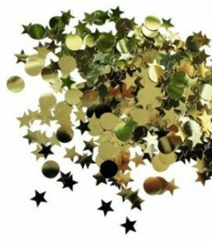 Confetti circulo y estrellas Dorado