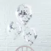 Globo confetti Plateado set x 5 unid