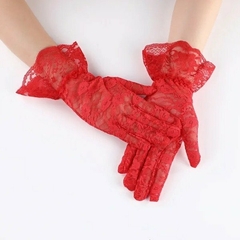Guante corto encaje ROJO