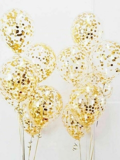 Globo confetti Dorado set x 5 unid - comprar online