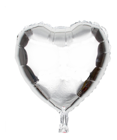 Globo corazón plateado 45cm