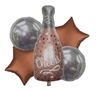 Set Botella Cheers + estrellas Rosa Gold
