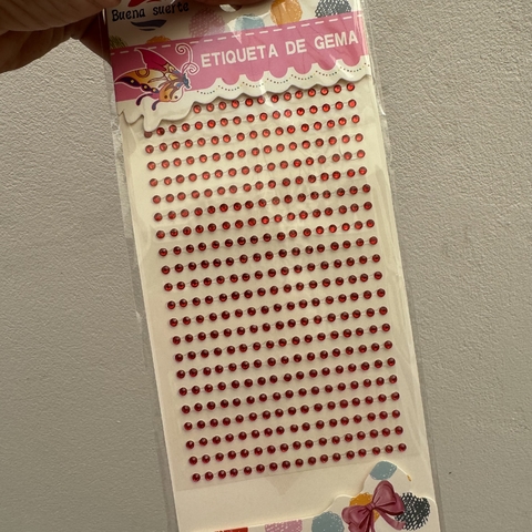 Strass Faciales Rojas MINI Adhesivas