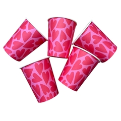 Vaso polipapel Love corazones x 10 unid