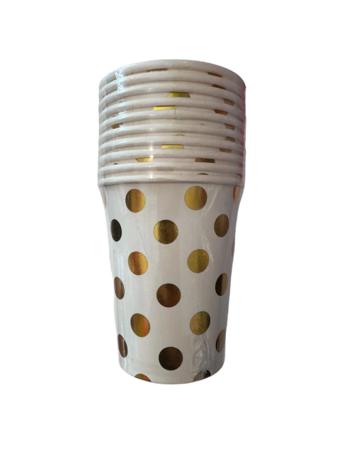 Vaso blanco lunar dorado x 10 unid