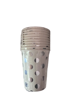 Vaso blanco lunar plateado x 10 unid