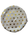 Plato blanco lunar dorado x 10 unid