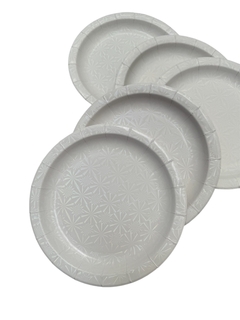Plato Blanco holeografico x 8unid