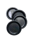 Plato negro holeografico x 8unid